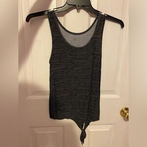 Striped tank top with tie in front